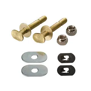 Snap Off Toilet Floor Bolt, Brass (2 Pack) Professional Grade