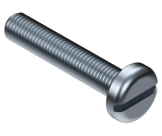 Pan Head Machine Screws Slotted Drive Coarse Thread M5 x .8 x 25.0 mm DIN 85 Steel Zinc Clear Bulk Order