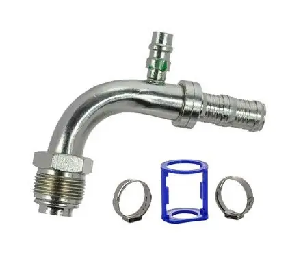 MEI 90 Deg. Male O-Ring Burgaclip Steel Fitting No. 12 x Hose No. 12 Reduced with R134a Port - 4542BC Don’t Miss Out